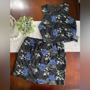 Lulus mini skirt and crop set